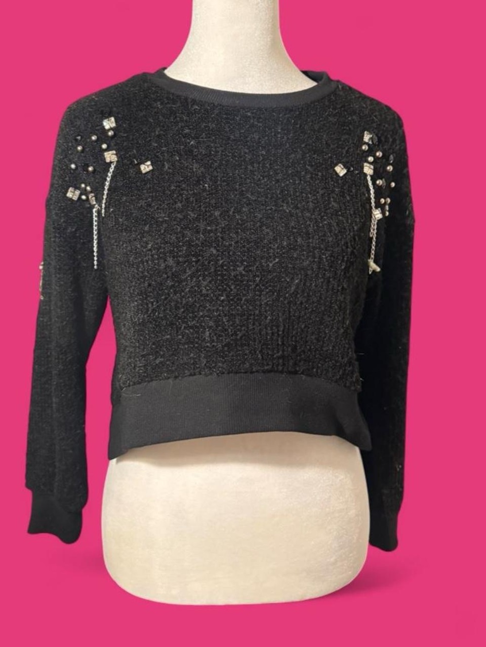 Xtraordinary Black Fuzzy Pullover